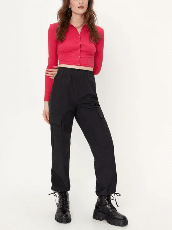 Bluza Nasty Gal Rib Button Pink - kurtmann