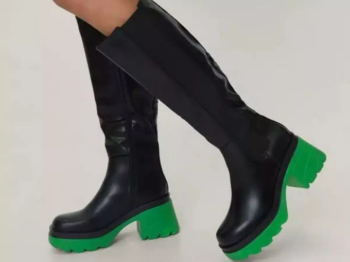Cizme Nasty Gal Green and Black - kurtmann