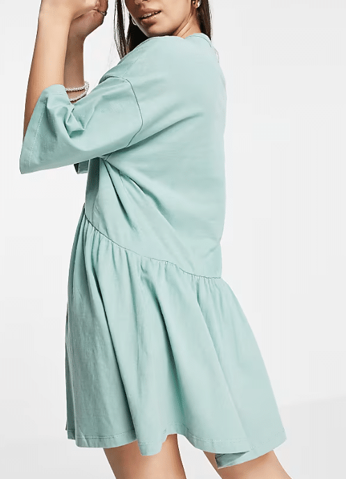 Rochie Asos Oversized Dropped Waist Green - kurtmann