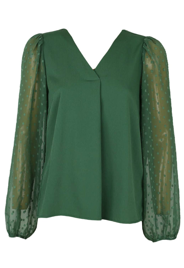 Bluze Vila Caroline Dark Green - kurtmann