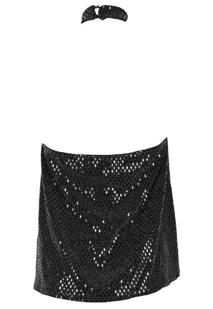 Top Nasty Gal Sparkle Halter Black - kurtmann