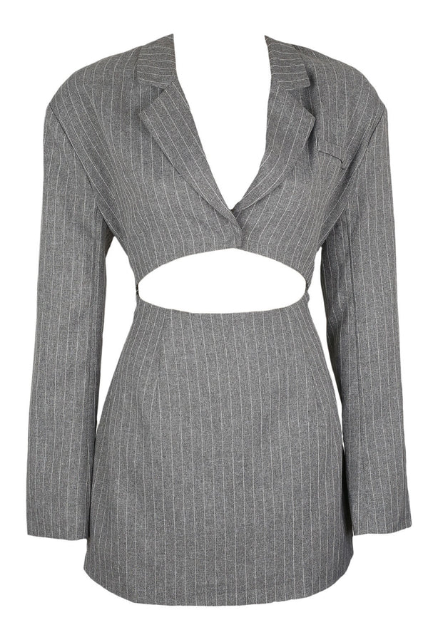 Rochie Nasty Gal Blazer Pinstripe Cut Out Grey - kurtmann