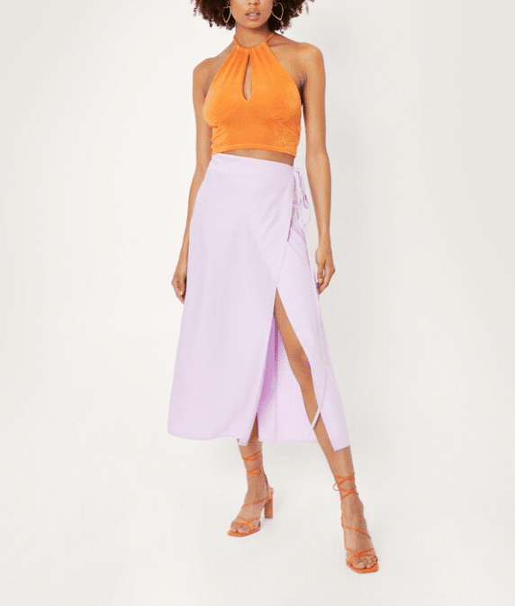 Fusta Nasty Gal Francesca Light Purple - kurtmann