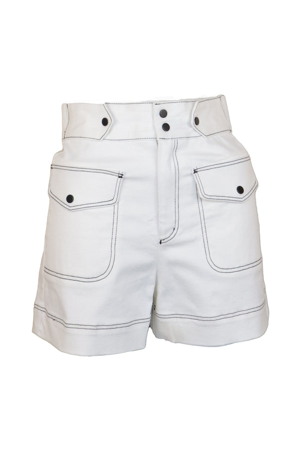 Pantaloni Scurti Vero Moda Carp Stitch Denim White - kurtmann