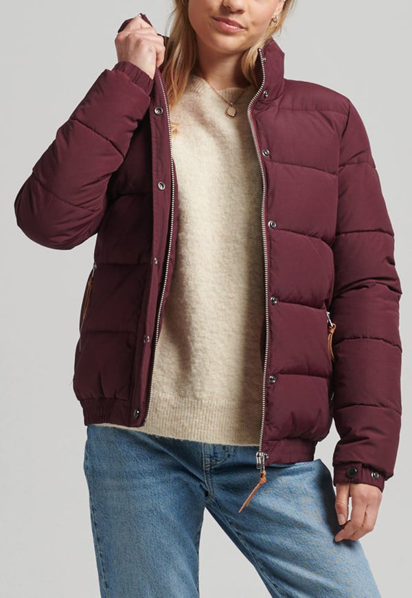 Jacheta Superdry Vintage Mountain Puffer Burgundy - kurtmann