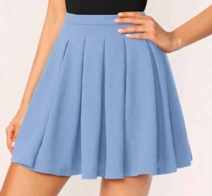 Fusta Nasty Gal Cord pleated Light Blue - kurtmann