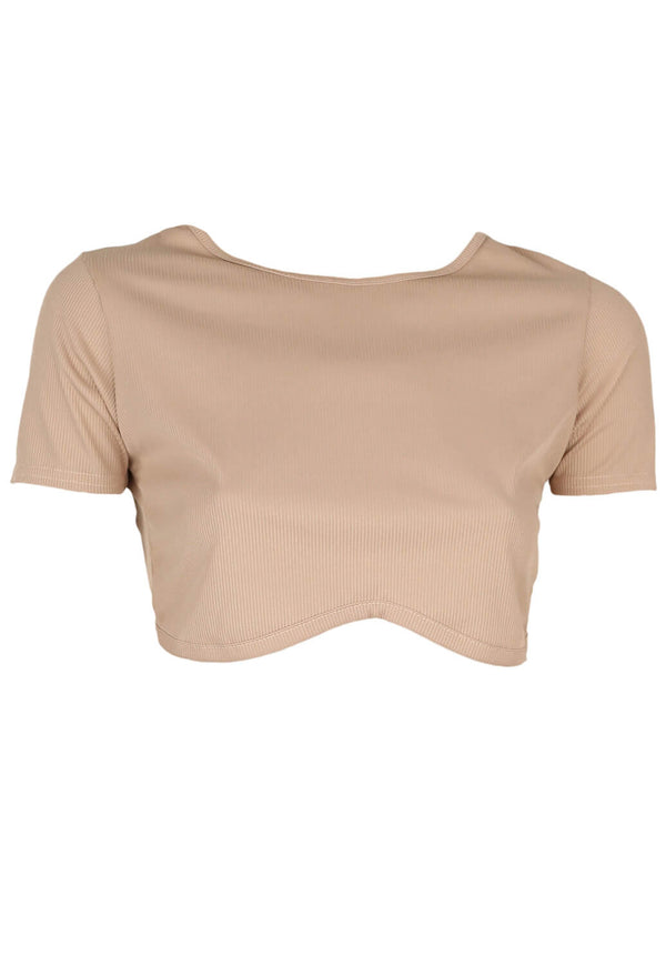 Tricou Public Desire Kelly Light Beige - kurtmann