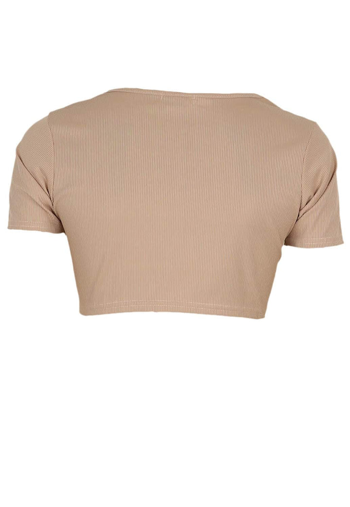 Tricou Public Desire Kelly Light Beige - kurtmann