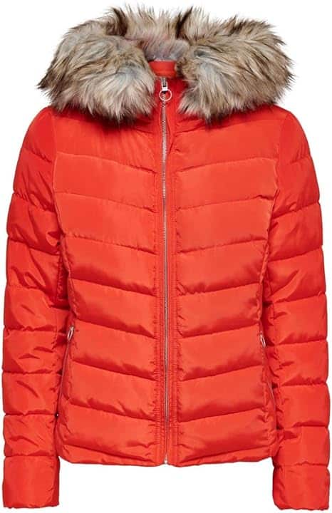 Geaca Only Quilted Hood Red - kurtmann