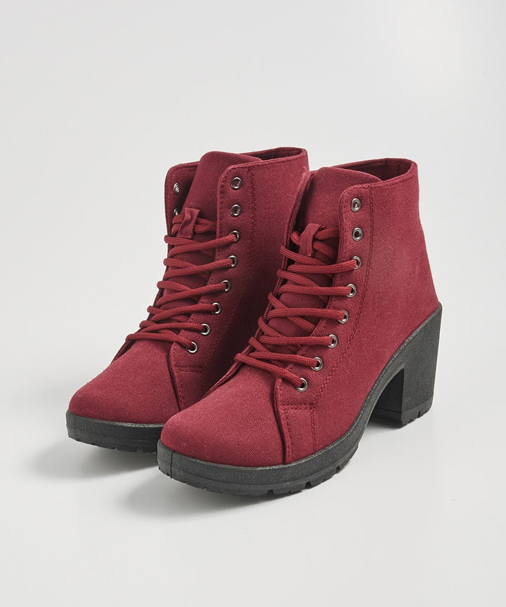 Botine Sinsay cu toc Dark Red - kurtmann