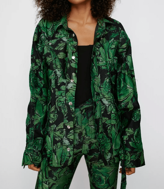 Jacheta Nasty Gal Denim Floral Green - kurtmann