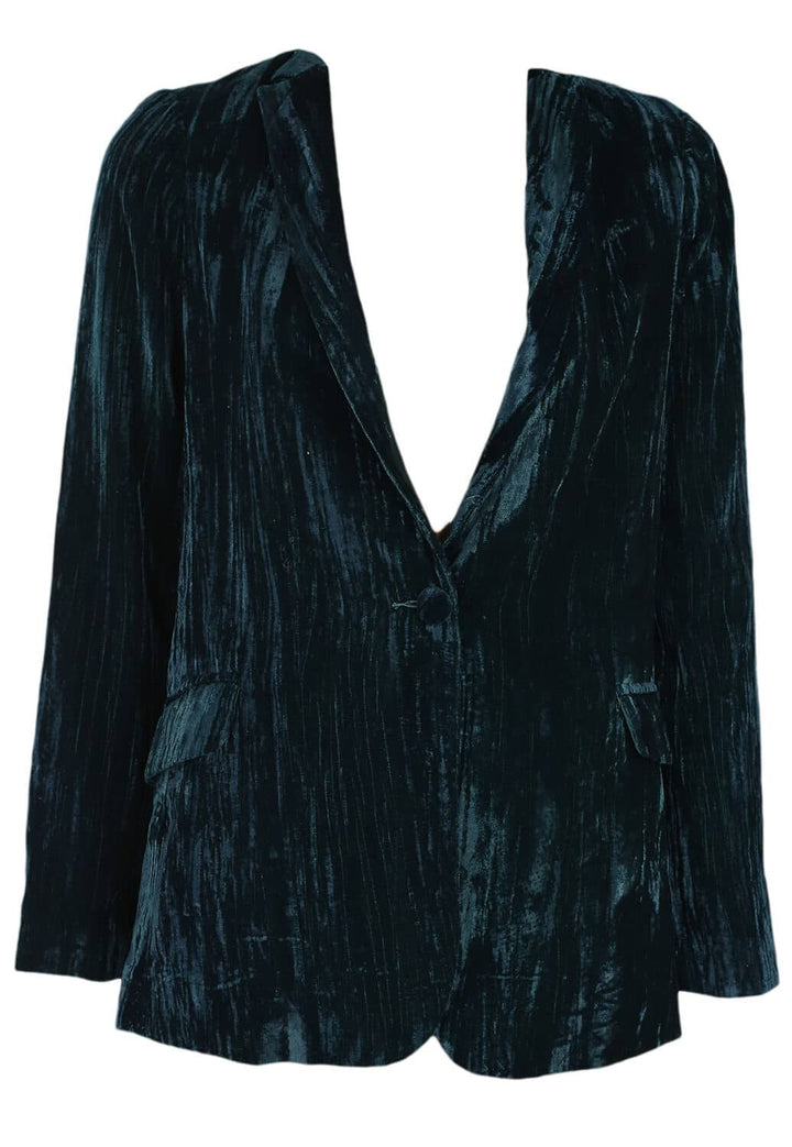 Sacou Nasty Gal Crushed Velvet Emerald - kurtmann