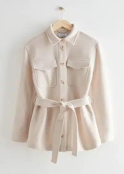 Geaca & Other Stories Oversized Belted Beige - kurtmann