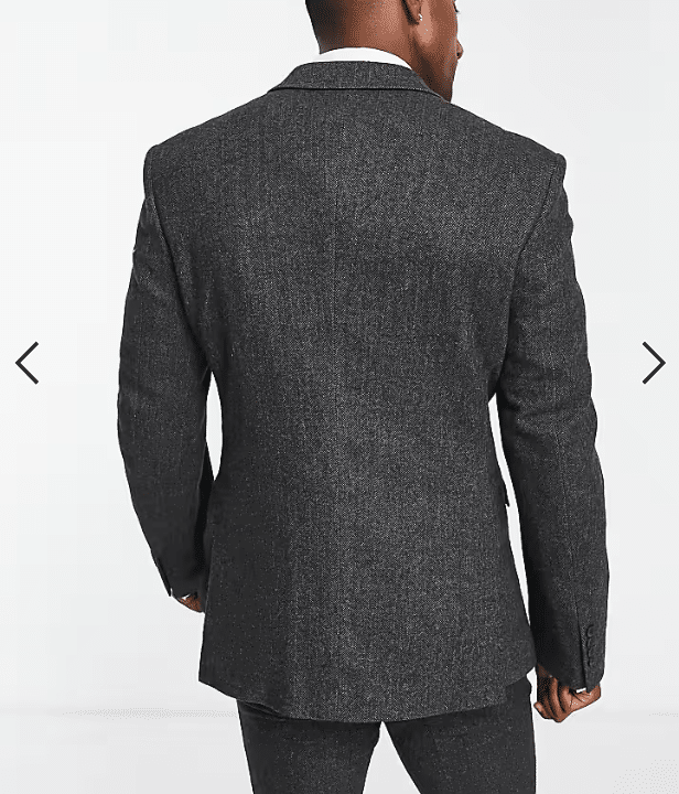 Sacou Asos Wool Mix Suit Charcoal - kurtmann