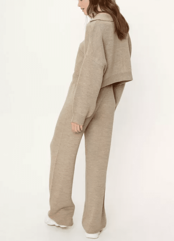Set Nasty Gal Oversized Cardigan and Wide Leg Trousers - kurtmann
