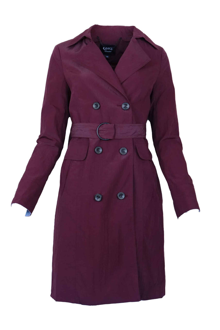 Palton Only Classic Trench Burgundy - kurtmann