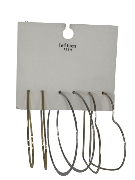 Set 3 Perechi de Cercei Lefties Gold/Silver/Bronze