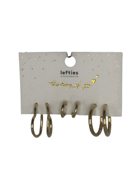 Set 3 Perechi de Cercei Lefties Gold