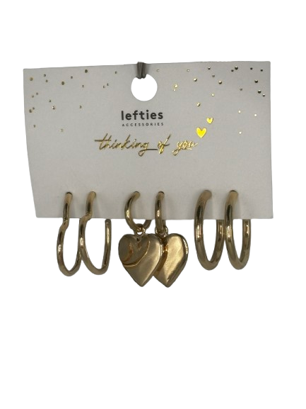 Set 3 Perechi de Cercei Lefties Gold