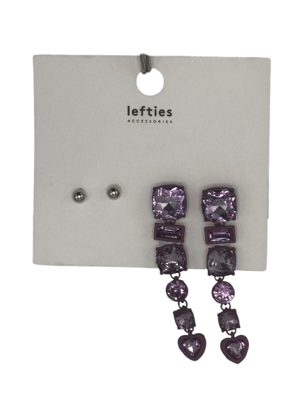 Set Cercei 2 Perechi Lefties Silver & Purple
