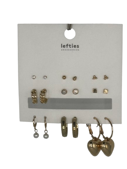 Set 6 Perechi de Cercei Lefties Gold