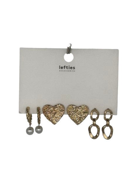 Set 3 Perechi de Cercei Lefties Gold