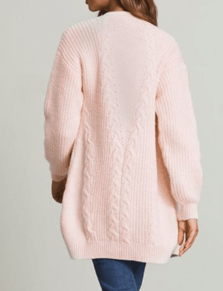 Cardigan Lipsy London Cable Knit Pink - kurtmann