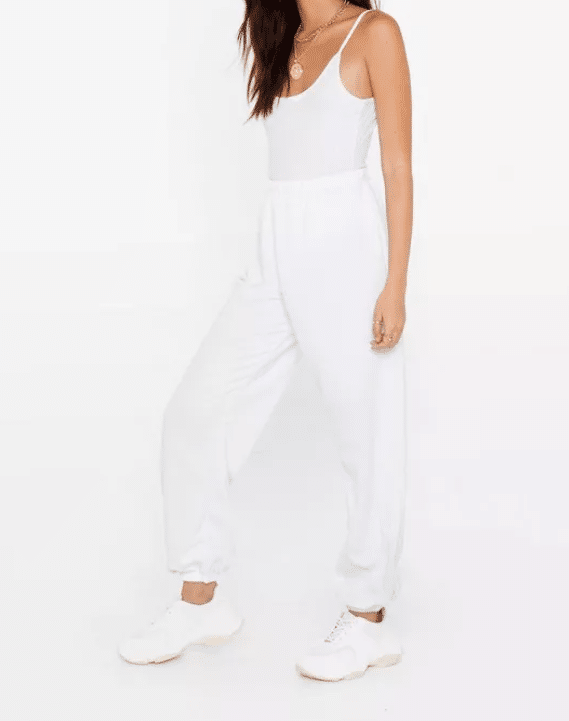 Pantaloni Nasty Gal Activ White - kurtmann