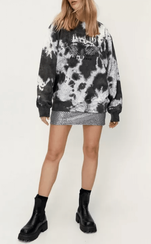 Hanorac Nasty Gal Motorcycle Tie Dye Black - kurtmann