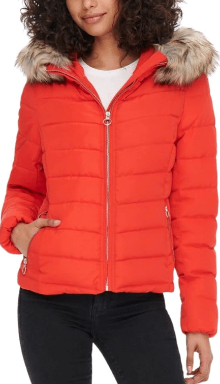 Geaca Only Quilted Hood Red - kurtmann