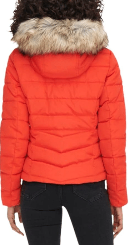 Geaca Only Quilted Hood Red - kurtmann