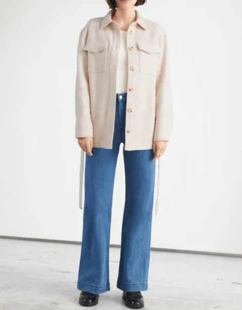 Geaca & Other Stories Oversized Belted Beige - kurtmann