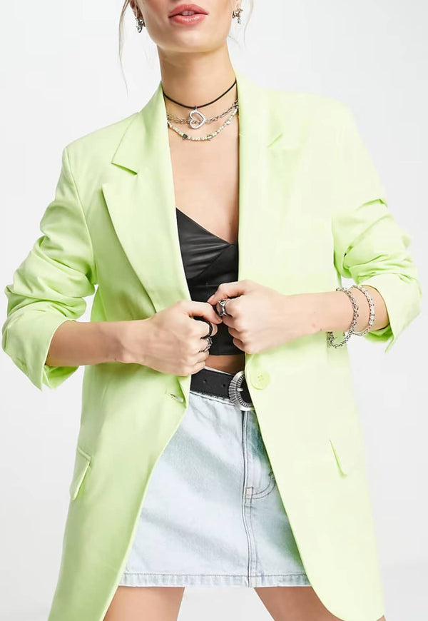 Sacou Bershka Oversized Lime Green - kurtmann