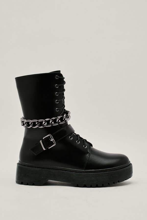 Ghete Nasty Gal Chain Biker Boots - kurtmann