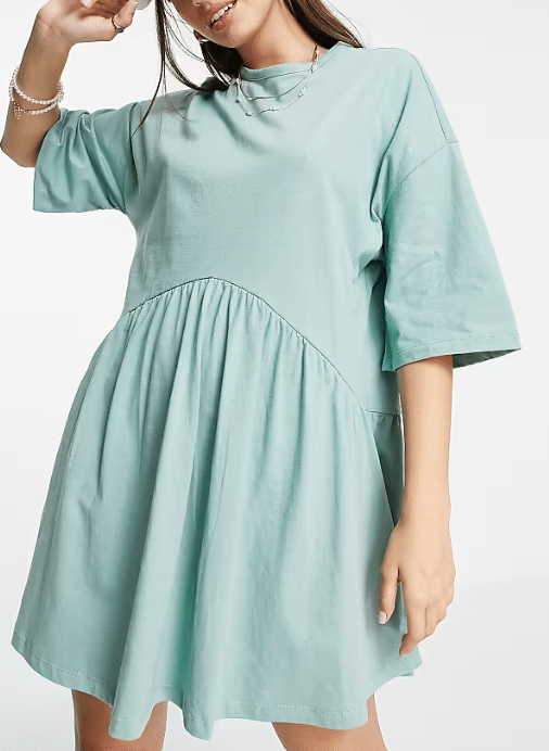 Rochie Asos Oversized Dropped Waist Green - kurtmann