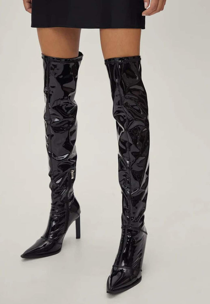 Cizme Nasty Gal Dark Red - kurtmann