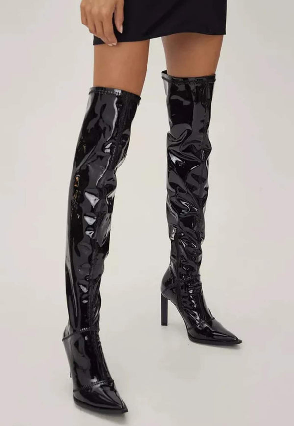 Cizme Nasty Gal Dark Red - kurtmann