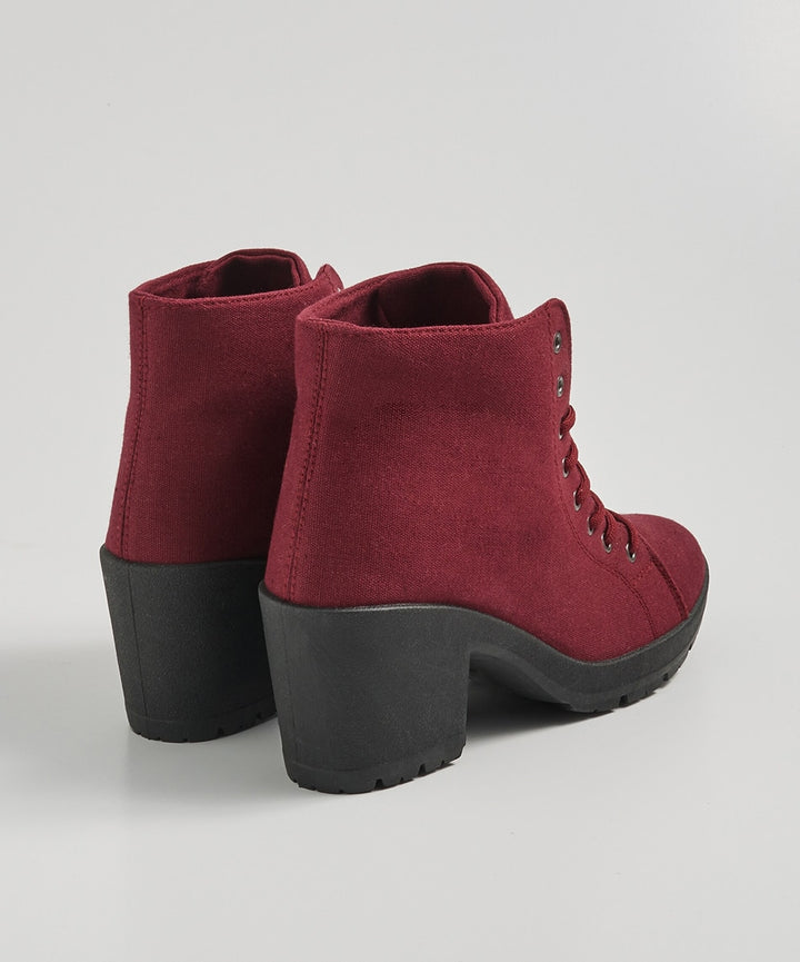 Botine Sinsay cu toc Dark Red - kurtmann