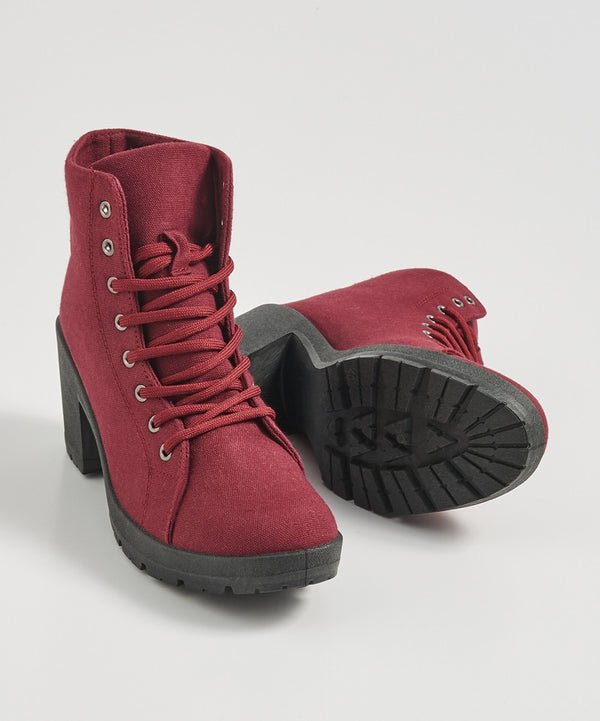 Botine Sinsay cu toc Dark Red - kurtmann