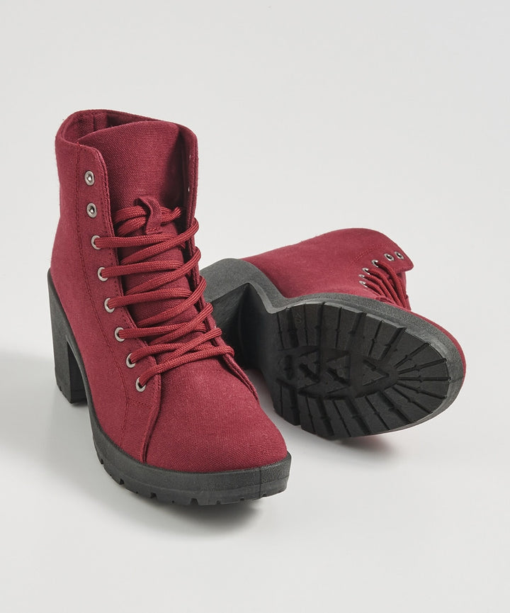 Botine Sinsay cu toc Dark Red - kurtmann
