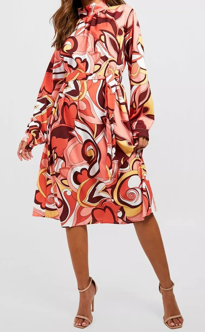 Rochie Nasty Gal Abstract Print High Neck - kurtmann