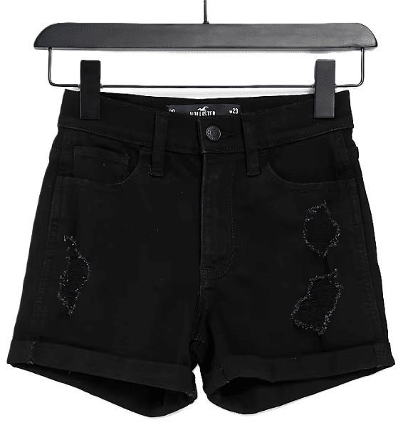 Pantaloni Scurti Hollister High-Rise Black - kurtmann