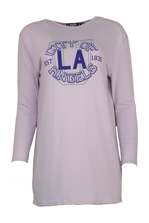 Tricou Oversized cu Mânecă Lungă Missguided College Purple