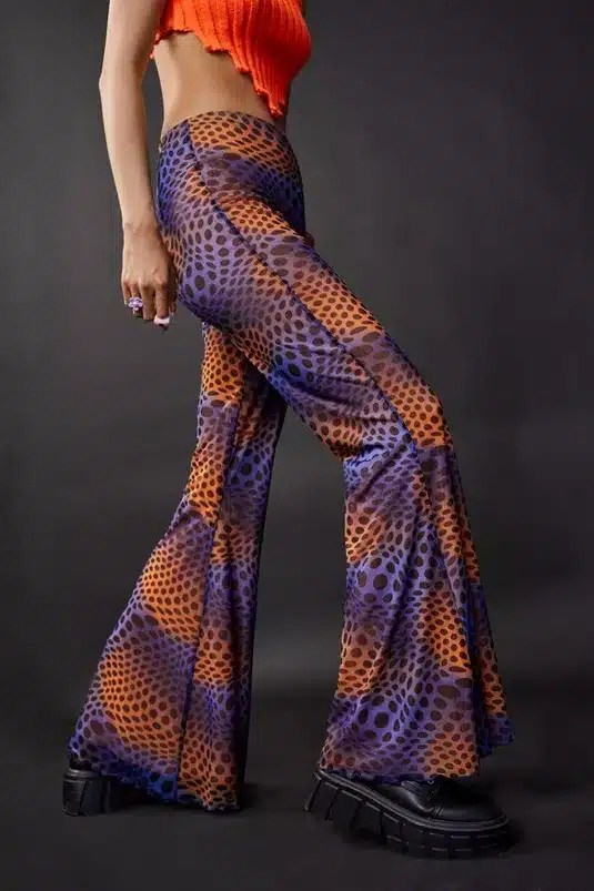 Pantaloni Nasty Gal Abstract Flare Blue - kurtmann