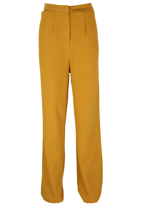 Pantaloni Nasty Gal Jessica Dark Yellow - kurtmann