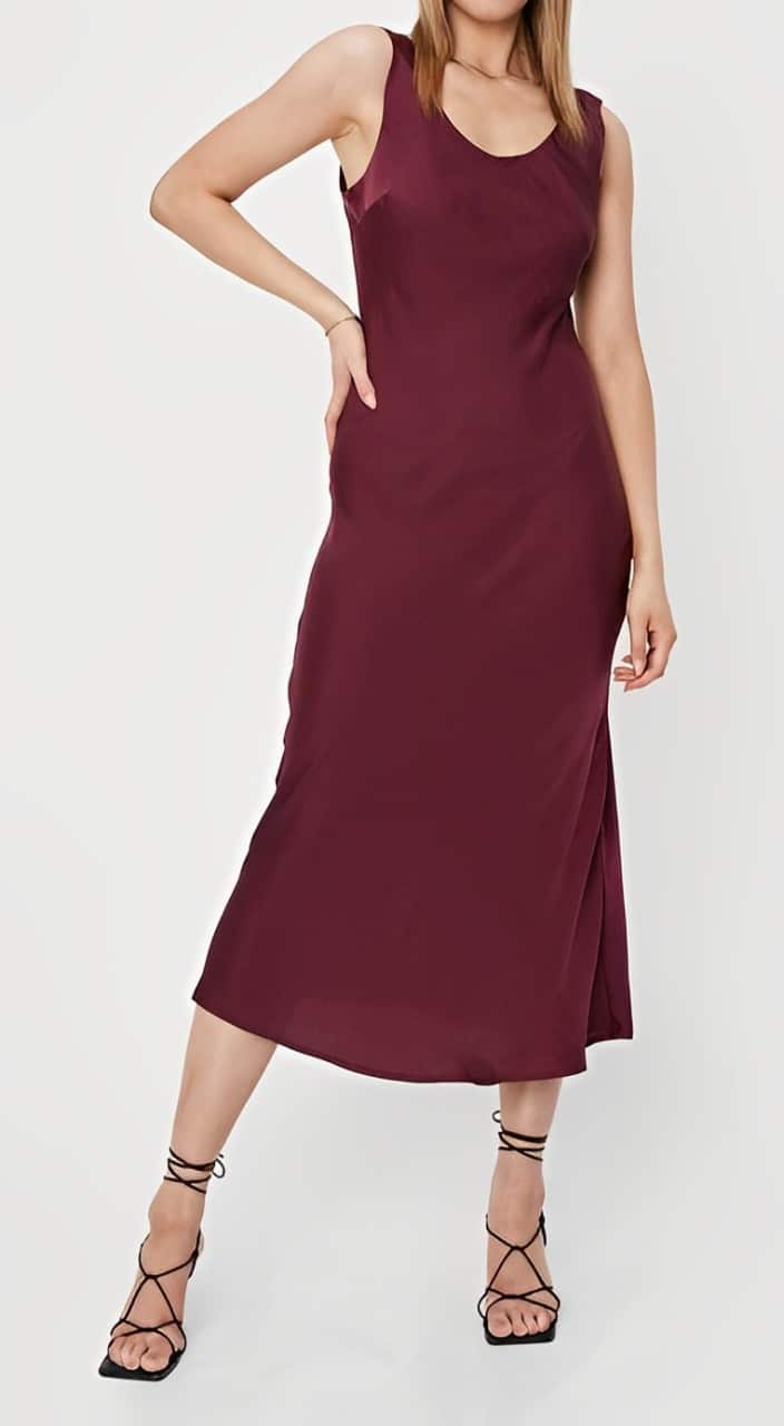 Rochie Nasty Gal Satin Slip Chocolate - kurtmann