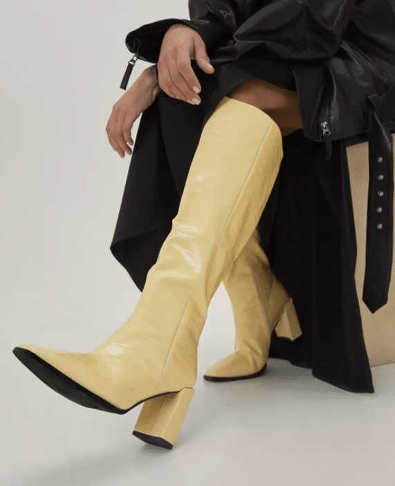 Cizme Nasty Gal Faux Leather Knee High - kurtmann