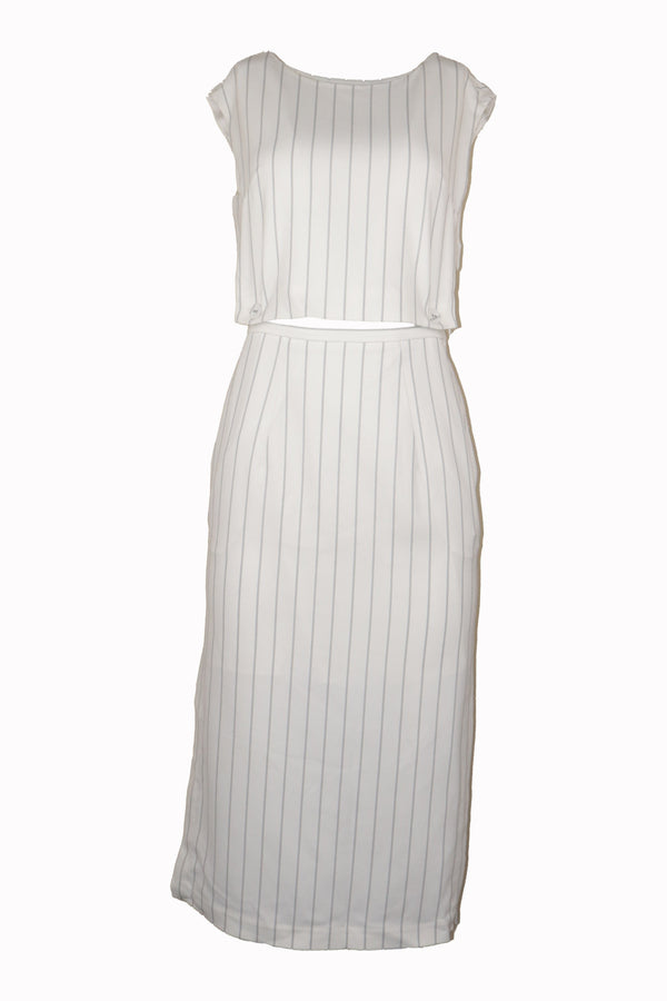 Set Top Si Fusta Only Grace Stripe White Only