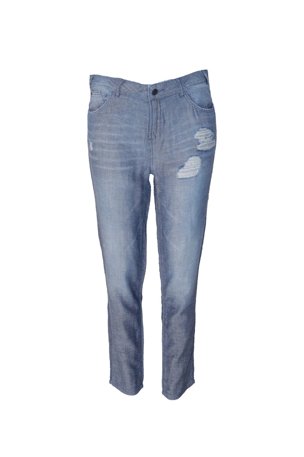 Blugi Only Linen Stripe Washed Blue Only