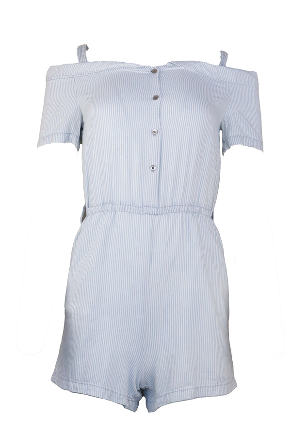 Salopetă Only Bobbi Off-Shoulder Short Light Blue Only